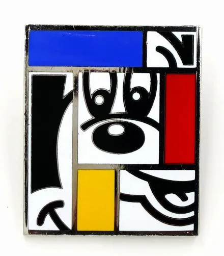 Mickey Mouse Brooch By Rod Dyer Disney Vintage Mondrian Style Cubism