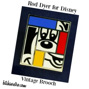 Mickey Mouse Brooch By Rod Dyer Disney Vintage Mondrian Style Cubism