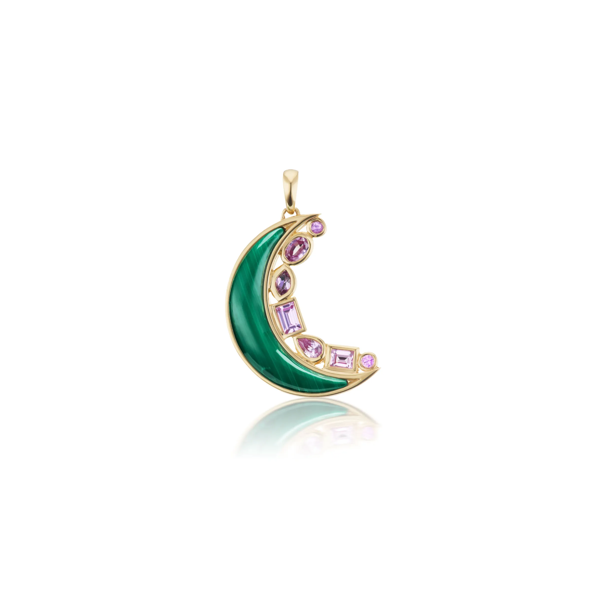 Mini Crescent Moon Inlay Pendant