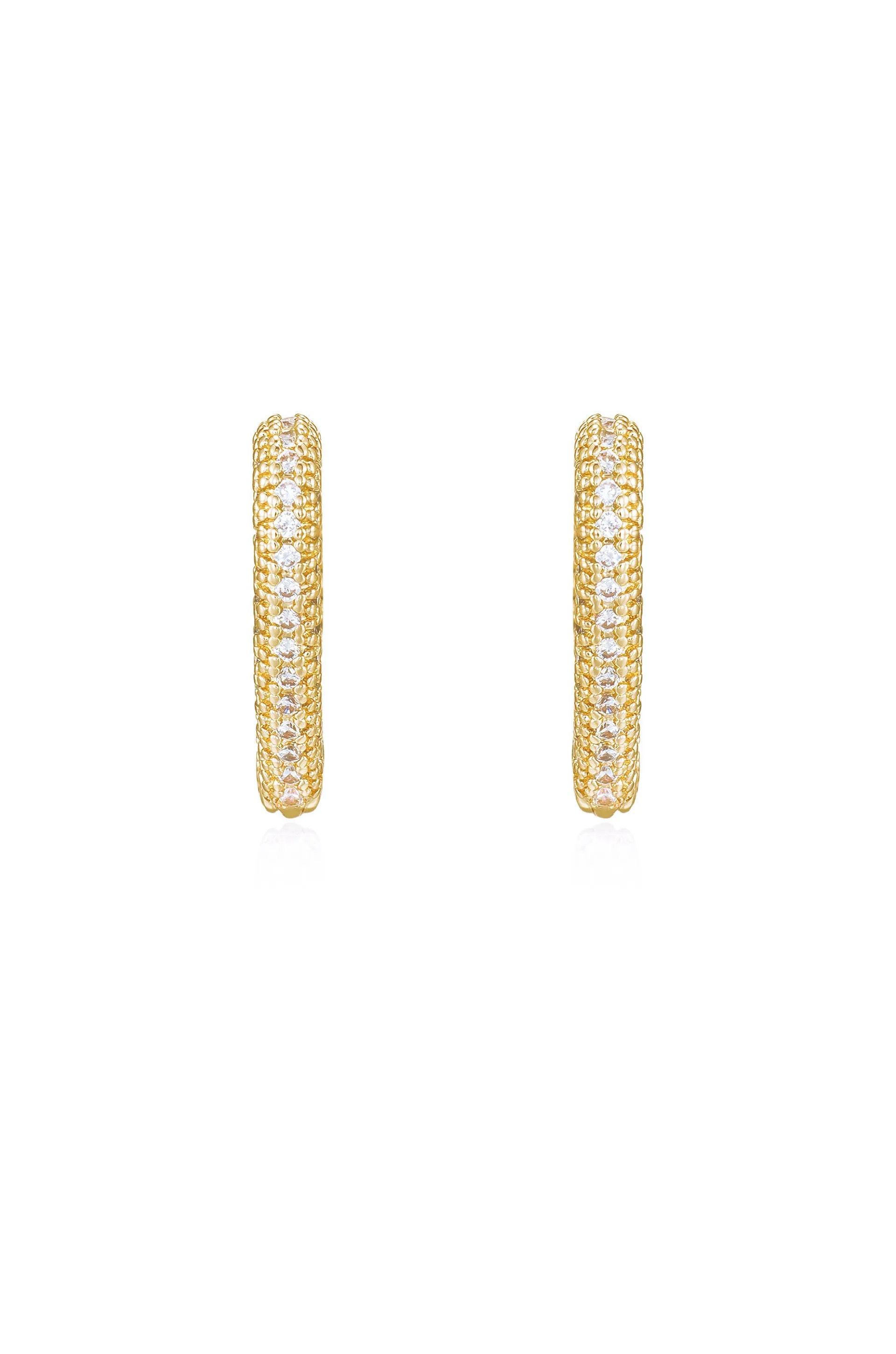 Mini Crystal Cluster Heart Hoop Earrings