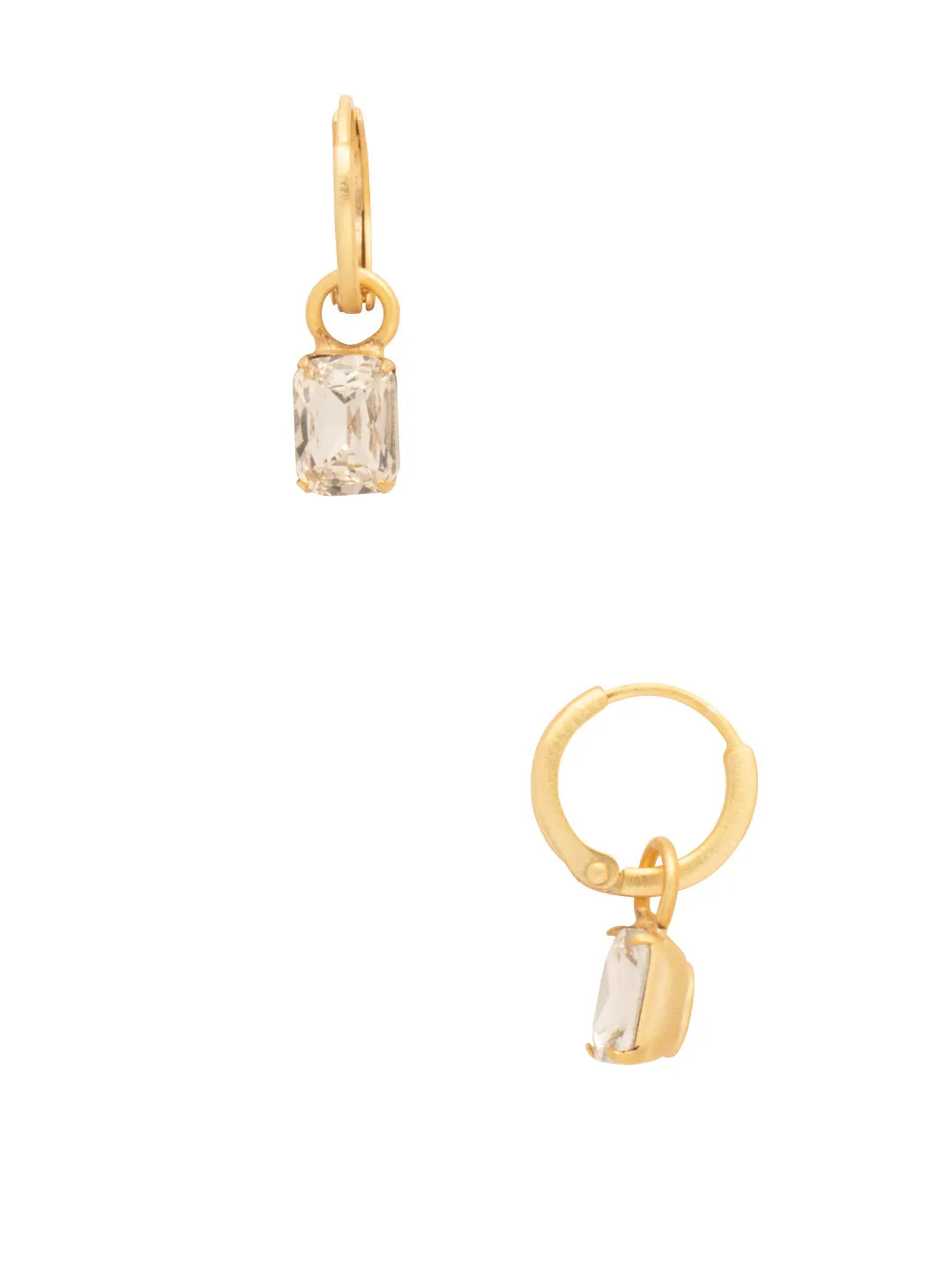 Mini Emerald Huggie Hoop Earrings - EFM13MGCRY