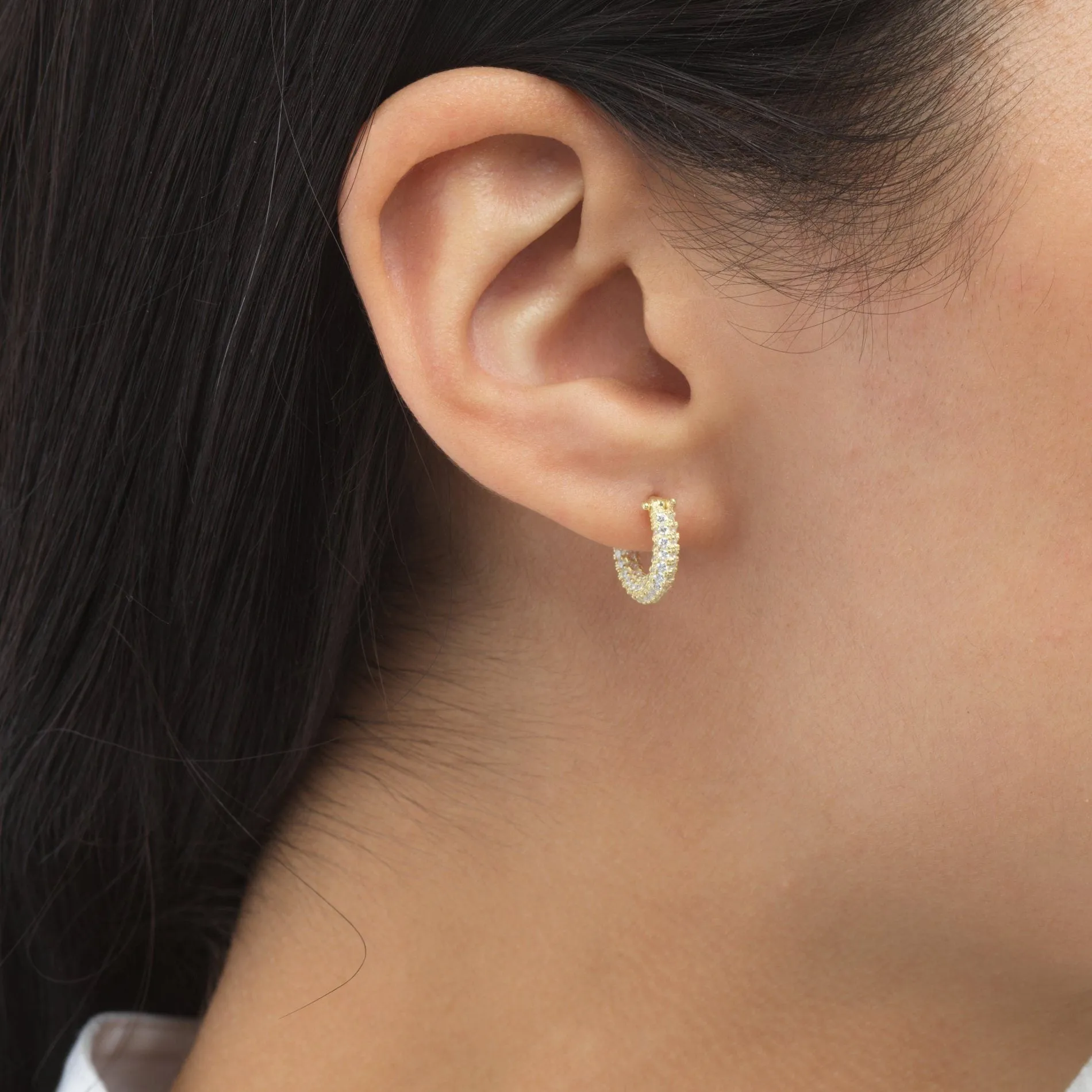Mini Pavé Hoop Earring