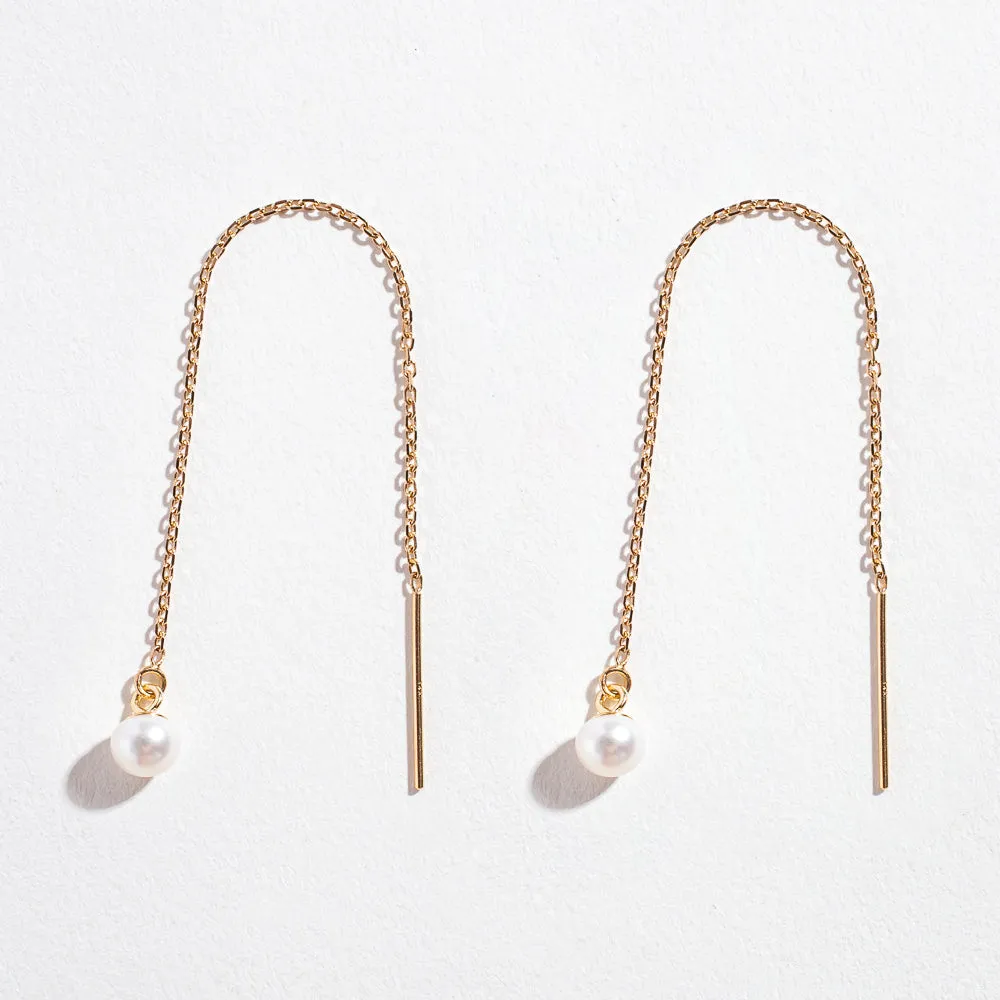 MINI PEARL THREADERS | 14K GOLD
