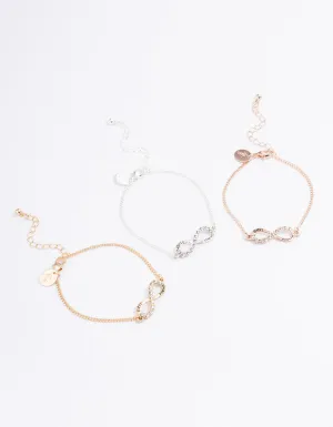 Mixed Metal Best Friends Infinity Bracelet Pack