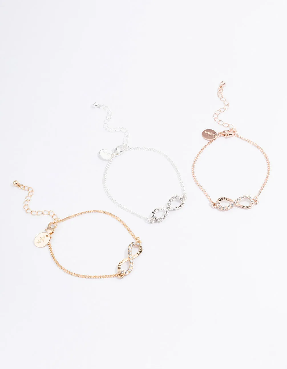 Mixed Metal Best Friends Infinity Bracelet Pack
