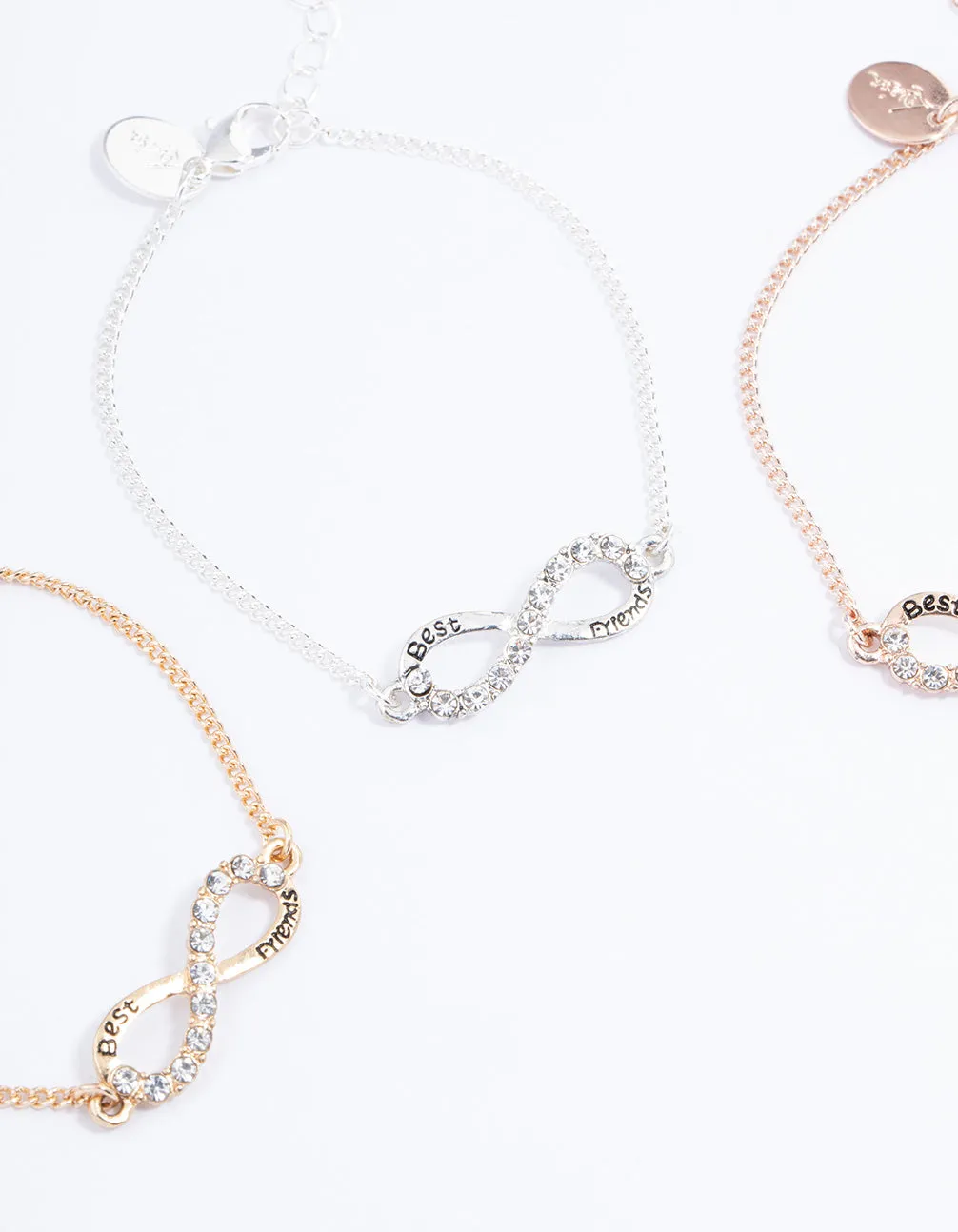 Mixed Metal Best Friends Infinity Bracelet Pack