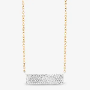 Mixed Metals Diamond Pave Bar Pendant
