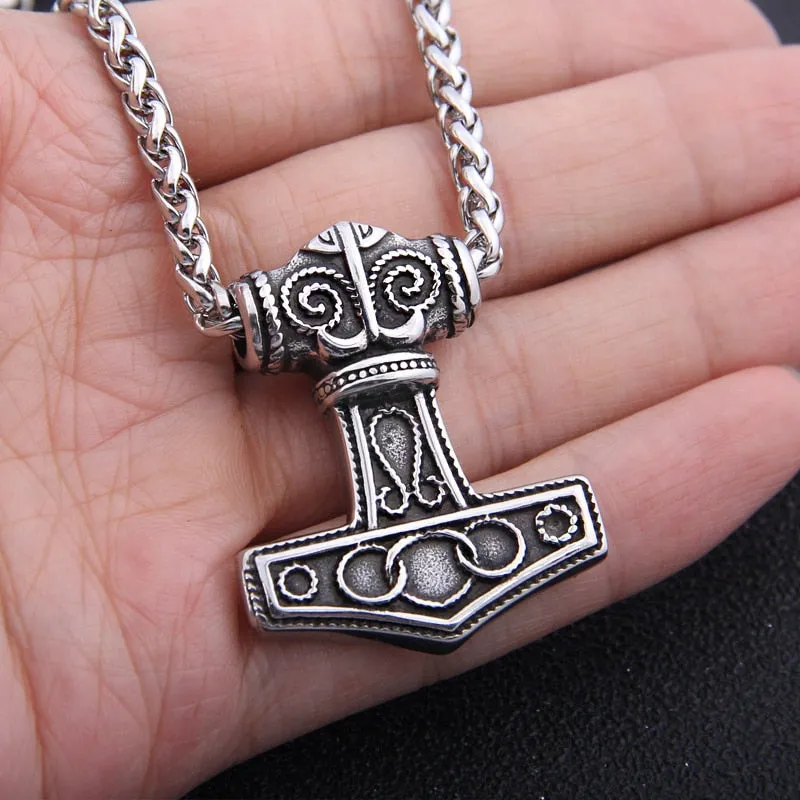 Mjolnir Raven Norse Pendant