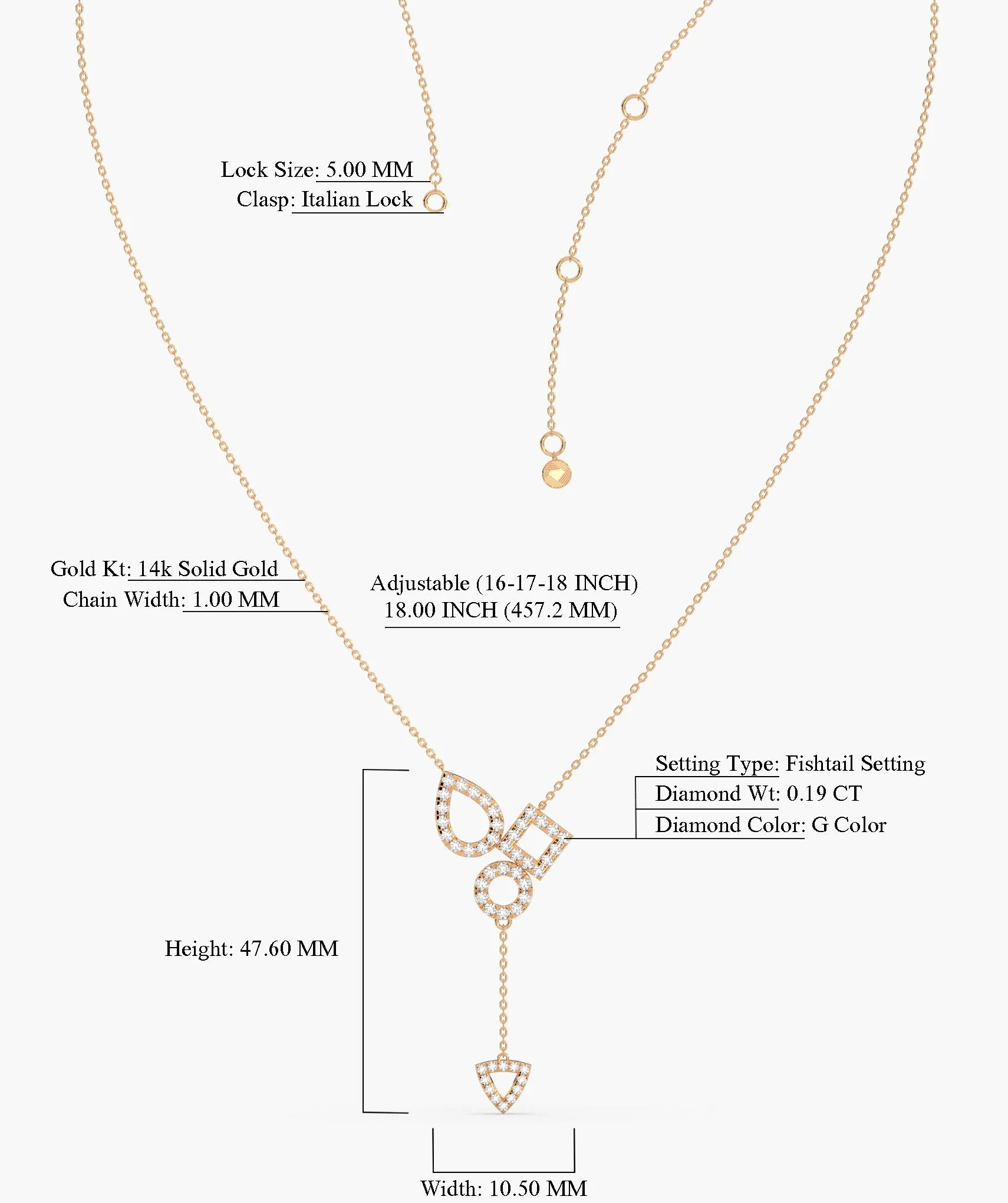 Modern Elegance 14K Gold Pendant