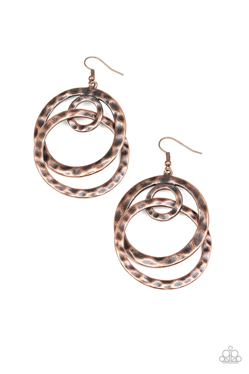 Modern Relic Copper Paparazzi Earrings