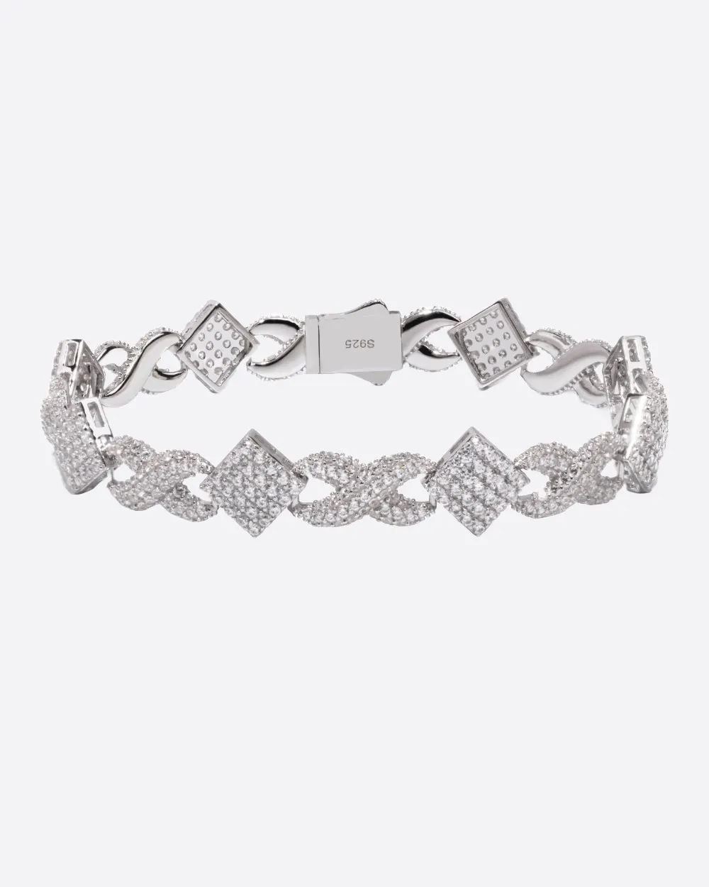 MOISSANITE INFINITY RHOMBUS BRACELET.
