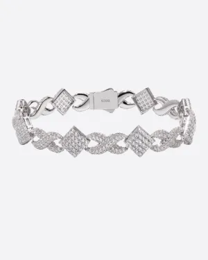 MOISSANITE INFINITY RHOMBUS BRACELET.