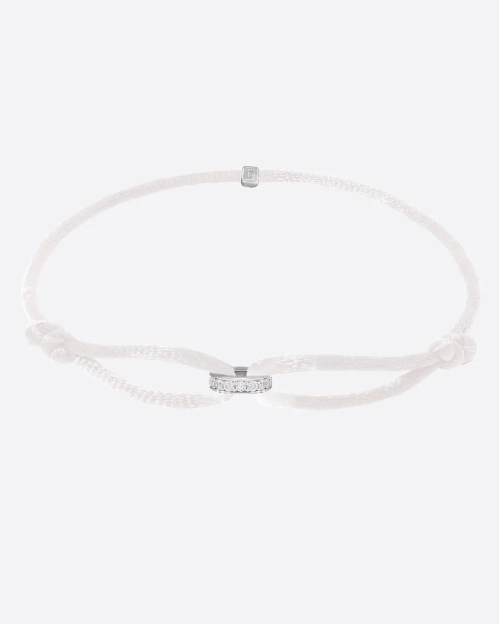 MOISSANITE INFINITY RING CORD BRACELET.