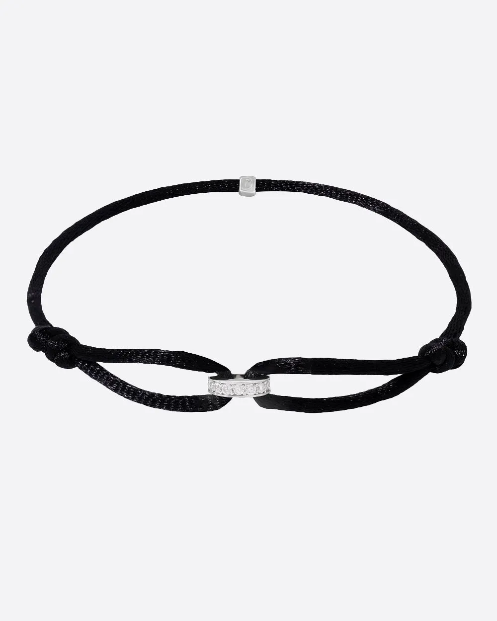 MOISSANITE INFINITY RING CORD BRACELET.