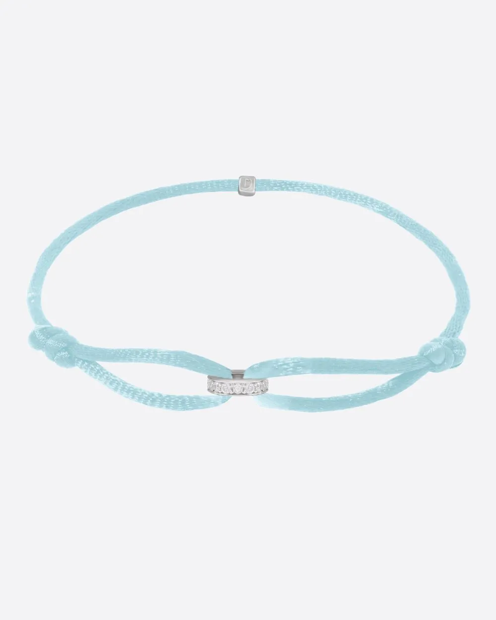 MOISSANITE INFINITY RING CORD BRACELET.