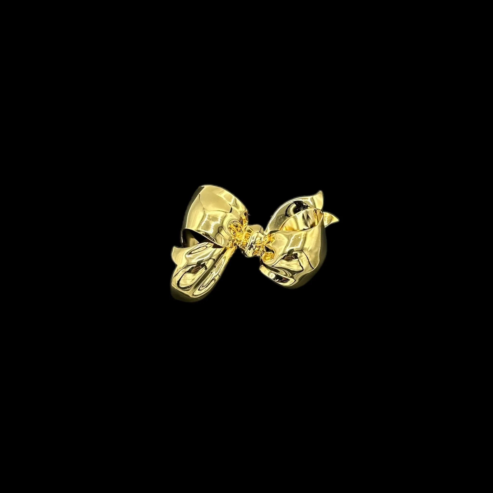 Monet Large Gold Three-Dimensional Bow Vintage Brooch Pin