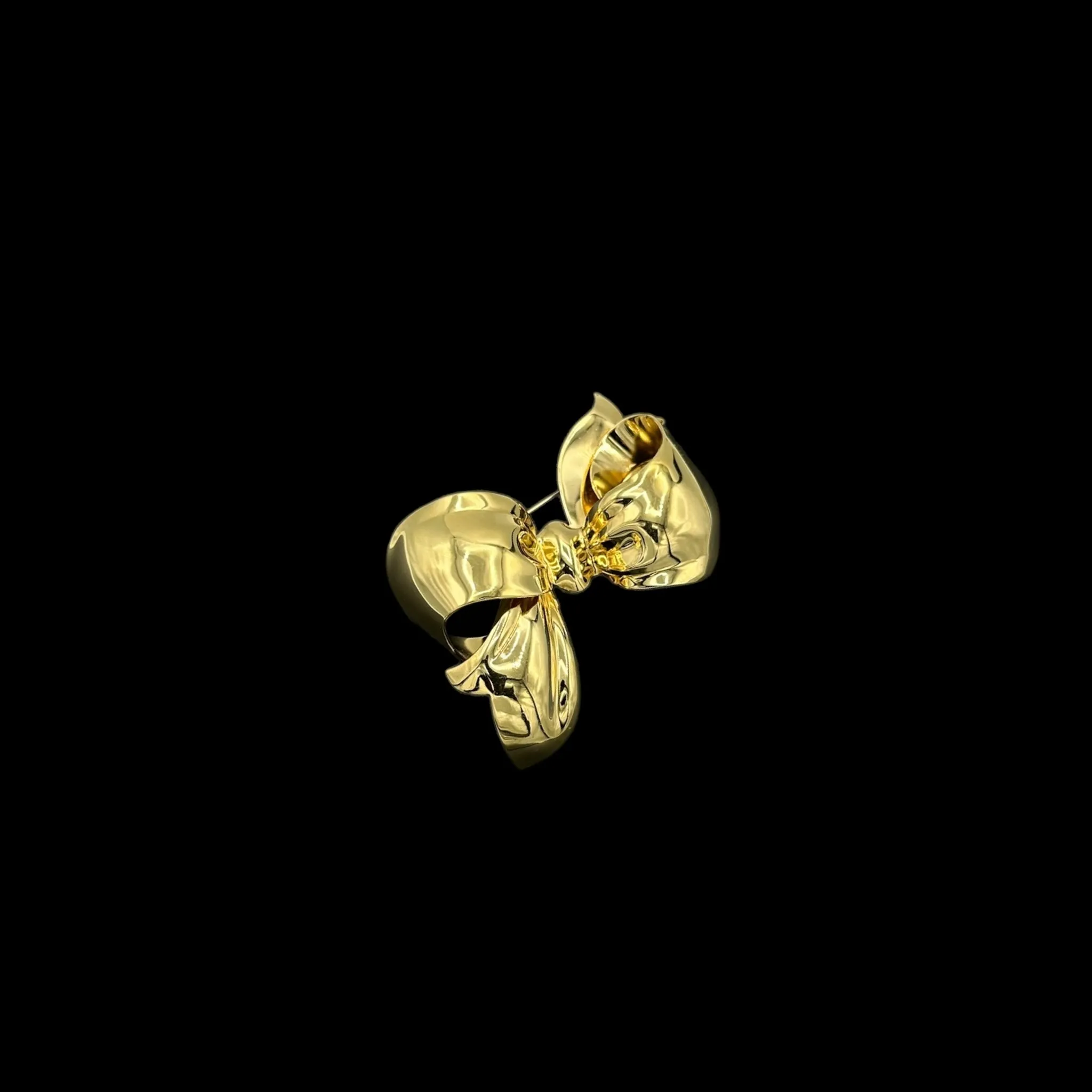 Monet Large Gold Three-Dimensional Bow Vintage Brooch Pin