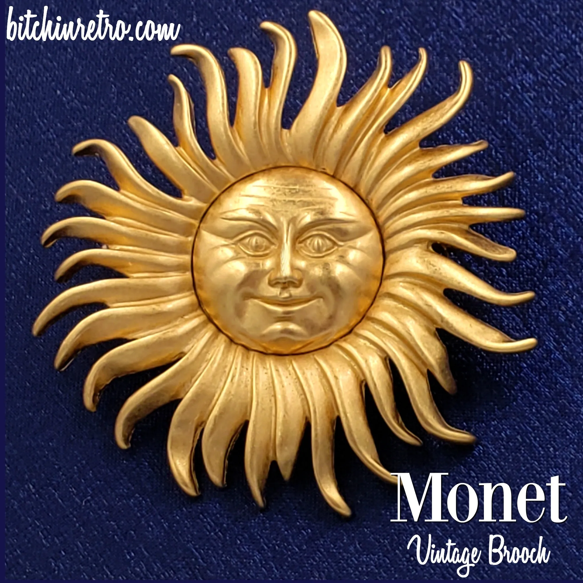 Monet Vintage Rays of Sunshine Brooch Meets the Man in the Moon