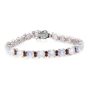 Moonstone 925 Sterling Silver Tennis Bracelet Jewelry