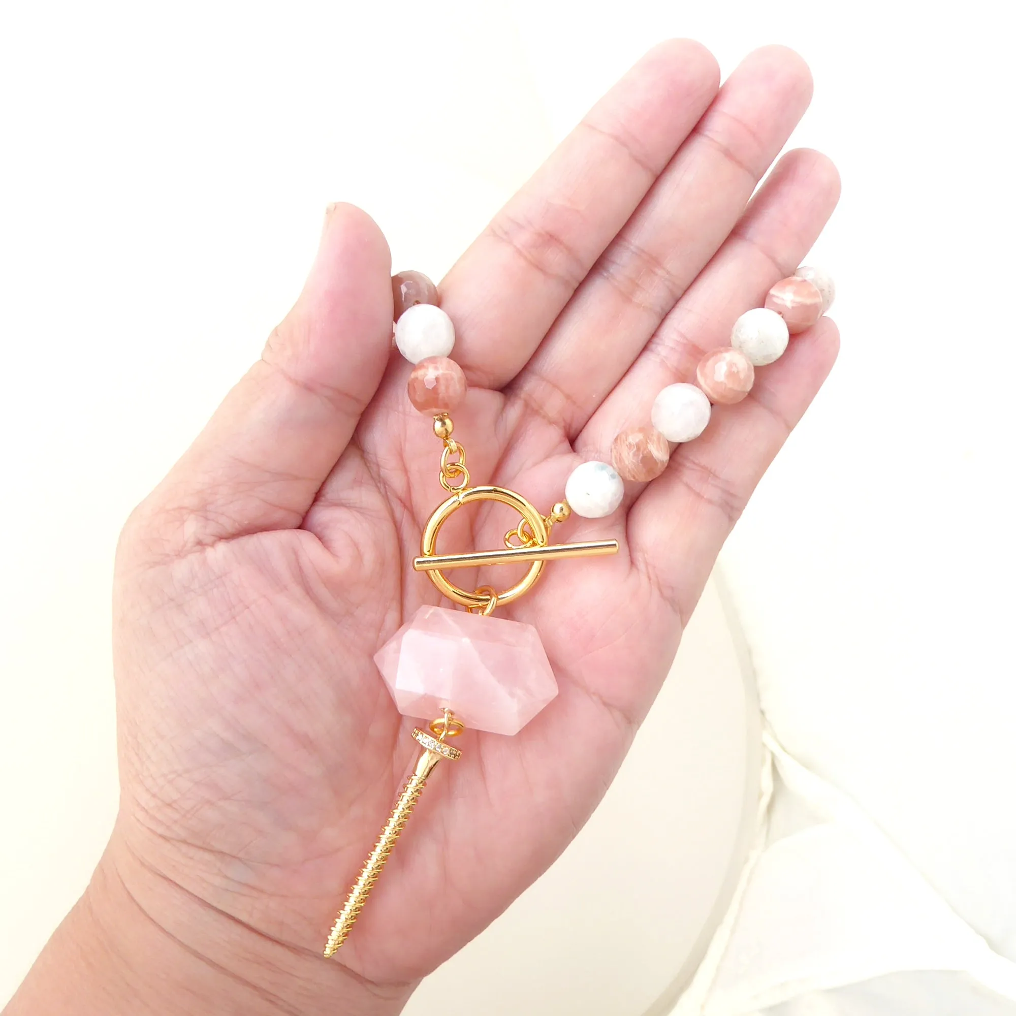 Moonstone screw necklace