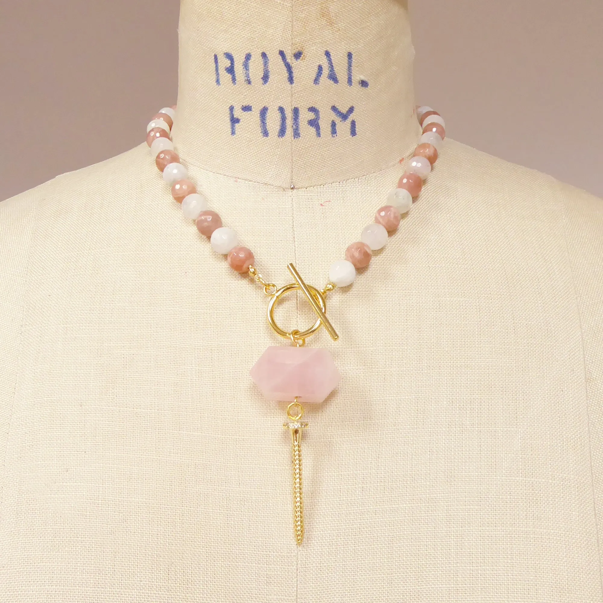 Moonstone screw necklace