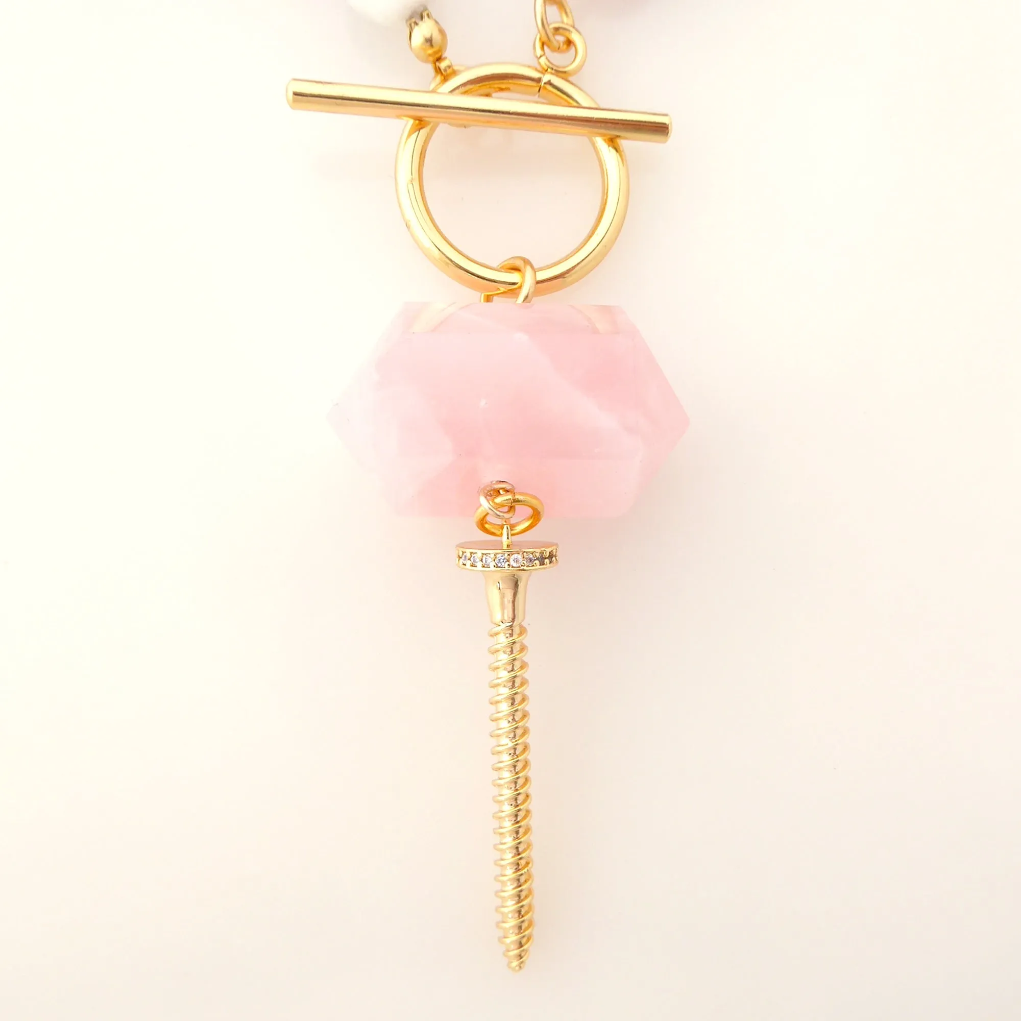 Moonstone screw necklace