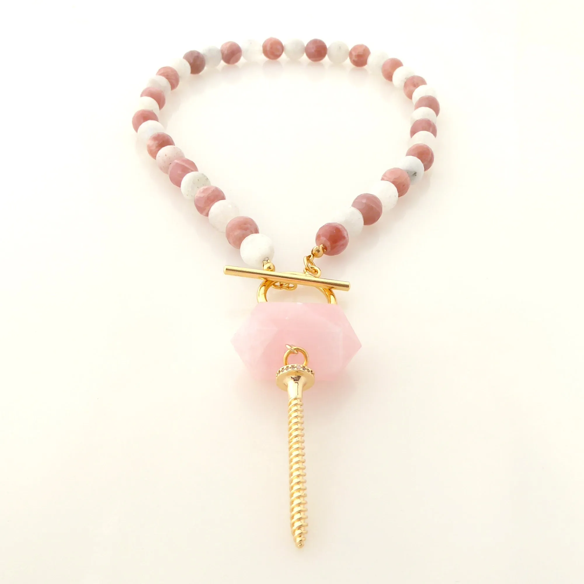 Moonstone screw necklace