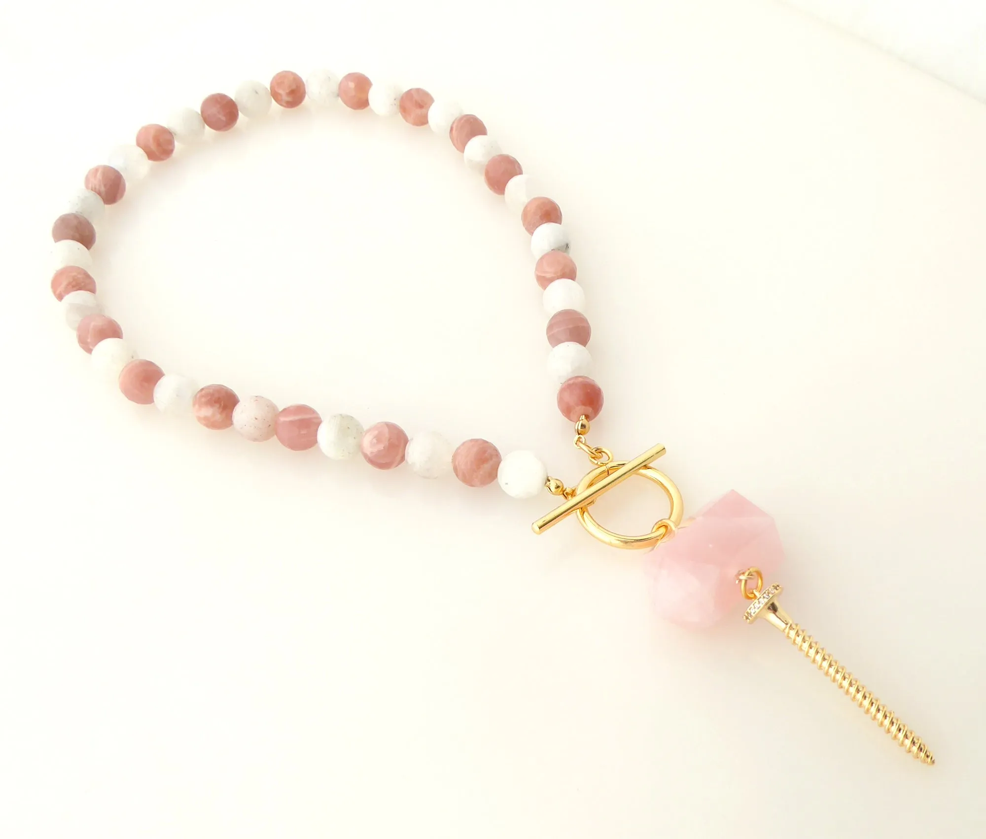 Moonstone screw necklace