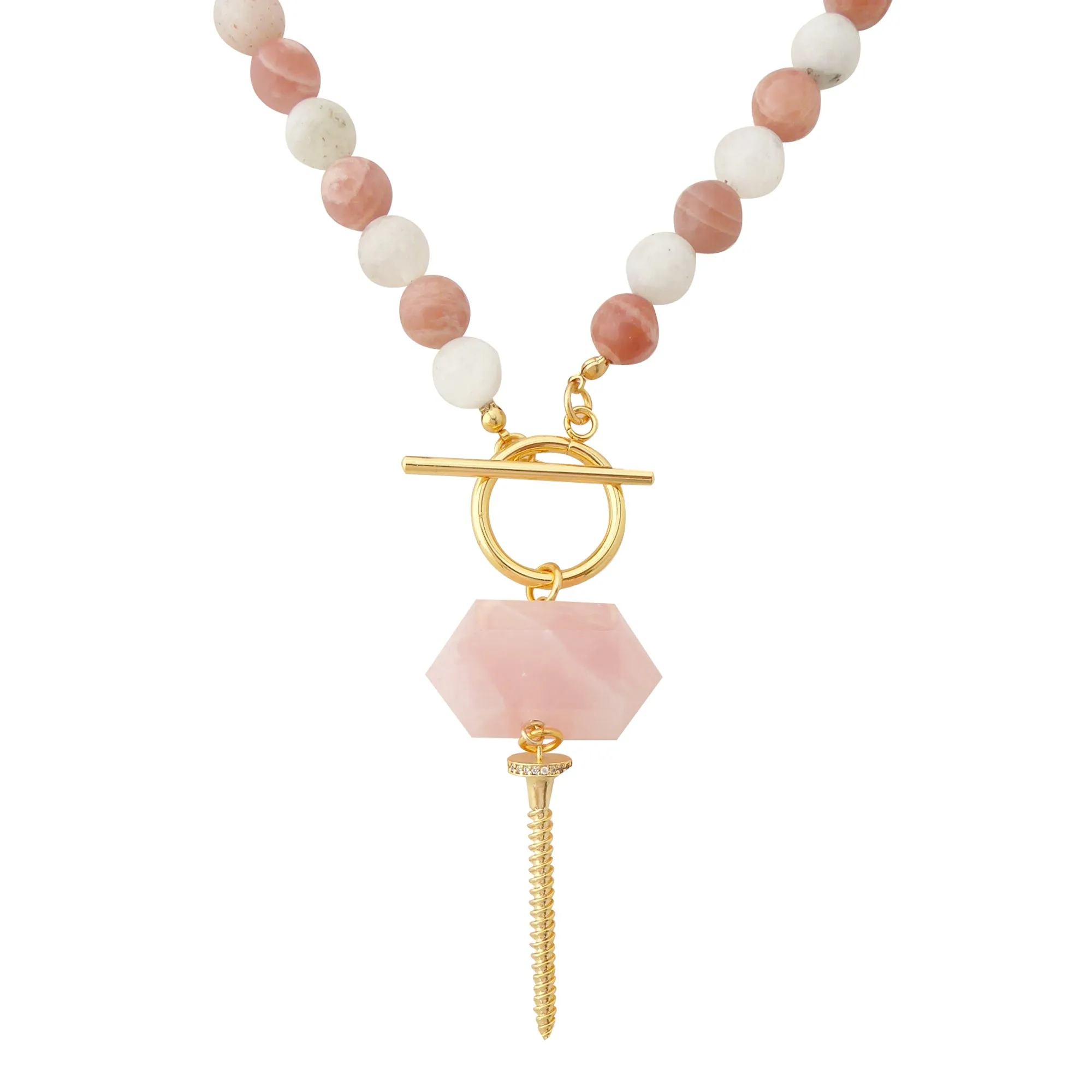 Moonstone screw necklace