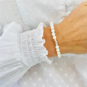 Mother of Pearl Bracelets with Silver Accent | Solo or Stack Set