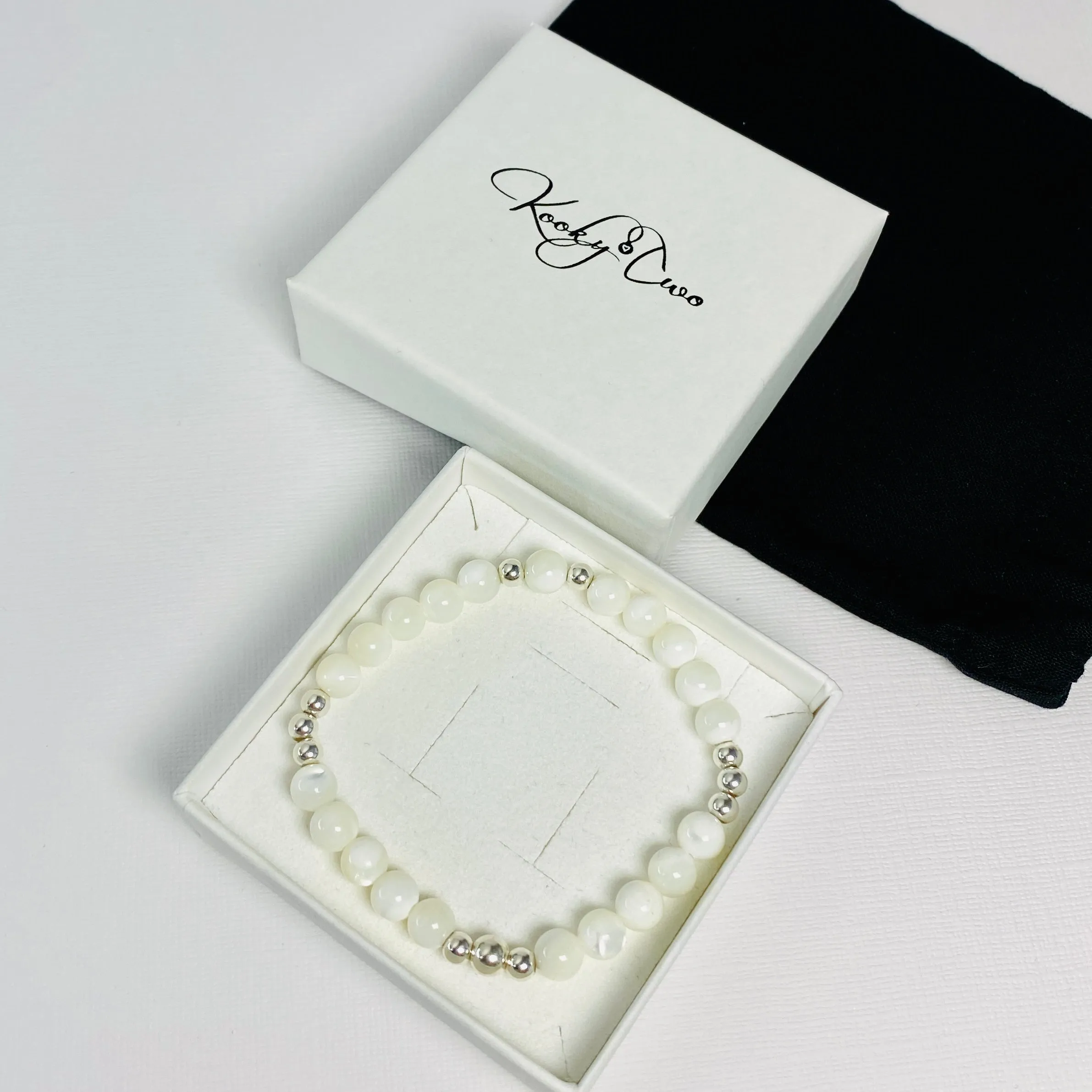 Mother of Pearl Bracelets with Silver Accent | Solo or Stack Set
