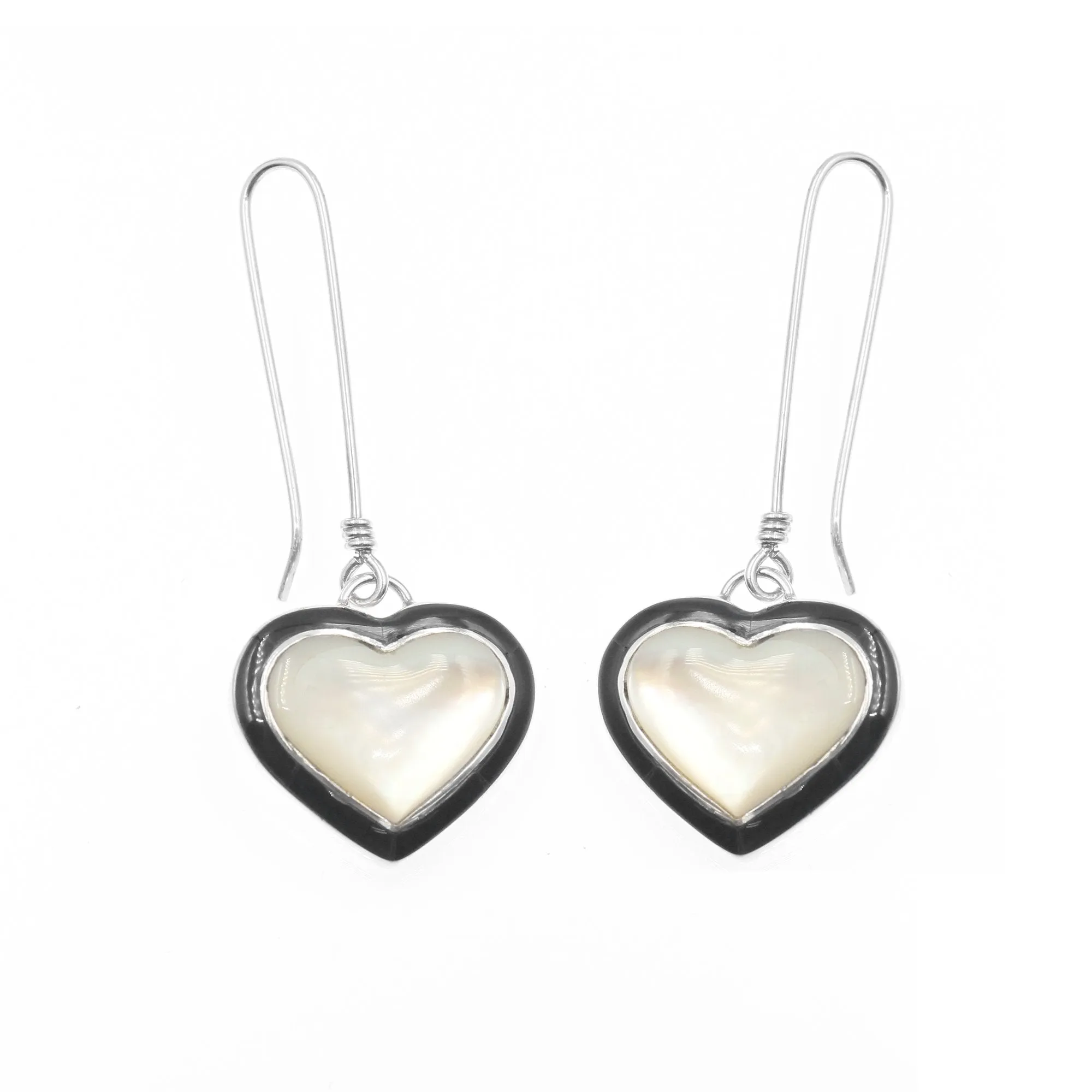 Mother Of Pearl Heart Earrings