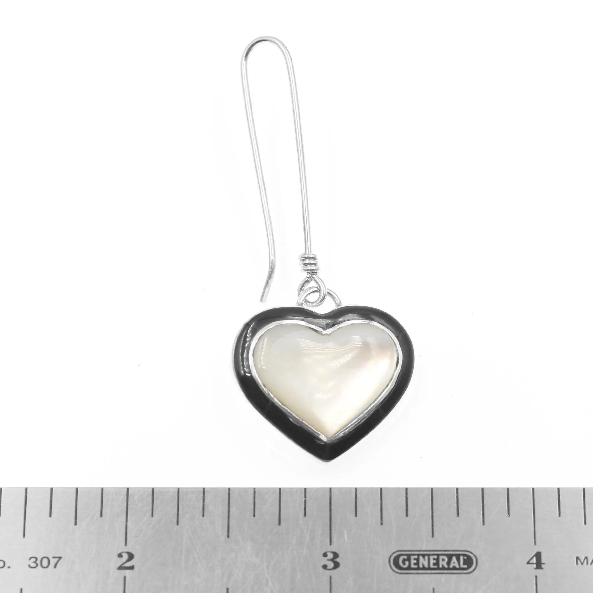 Mother Of Pearl Heart Earrings