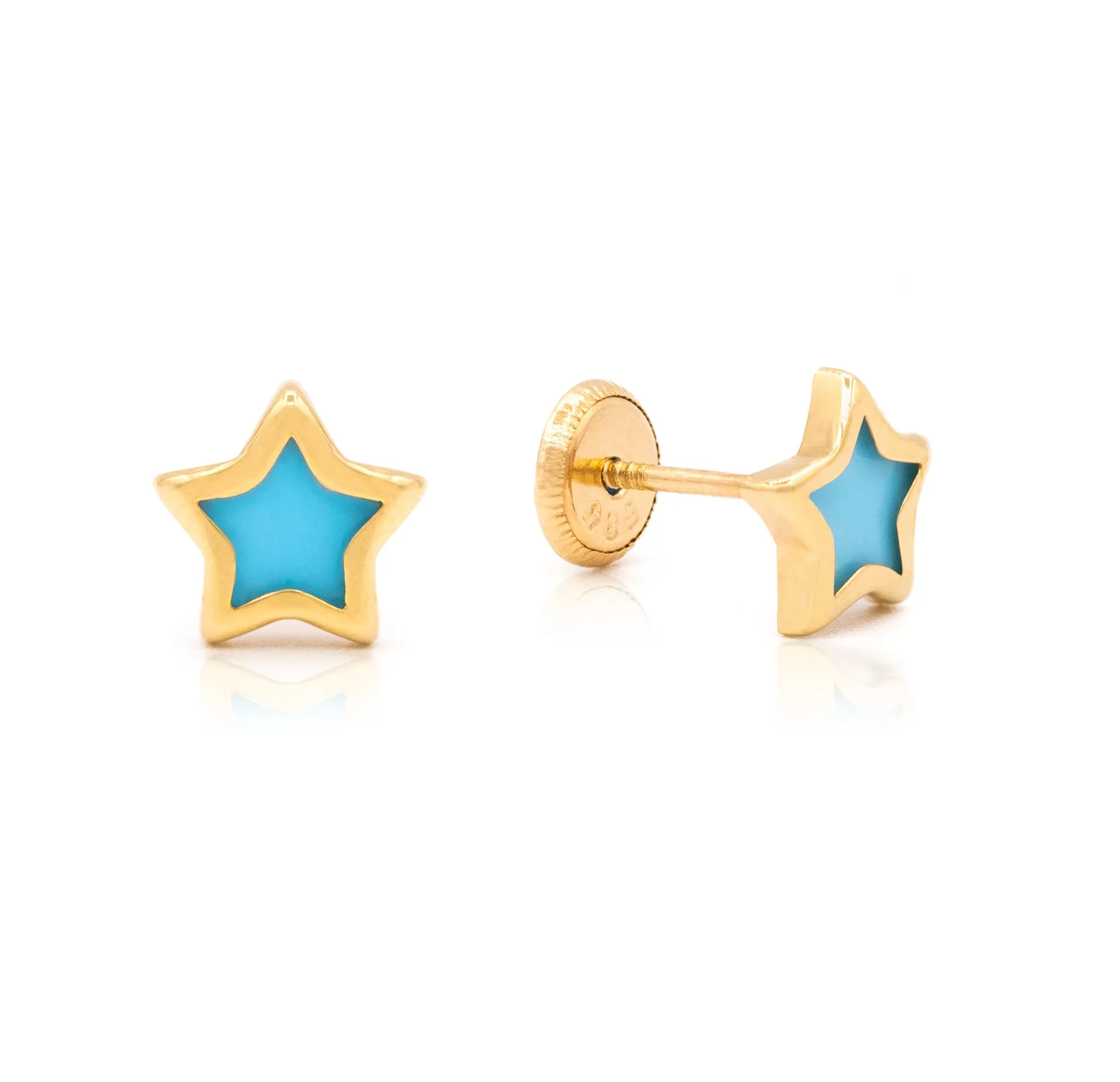 Mother of Pearl Star Earrings (7.0mm)