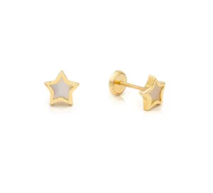 Mother of Pearl Star Earrings (7.0mm)