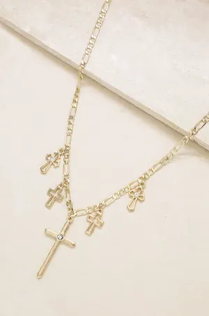 Multi Cross 18k Gold Plated Necklace