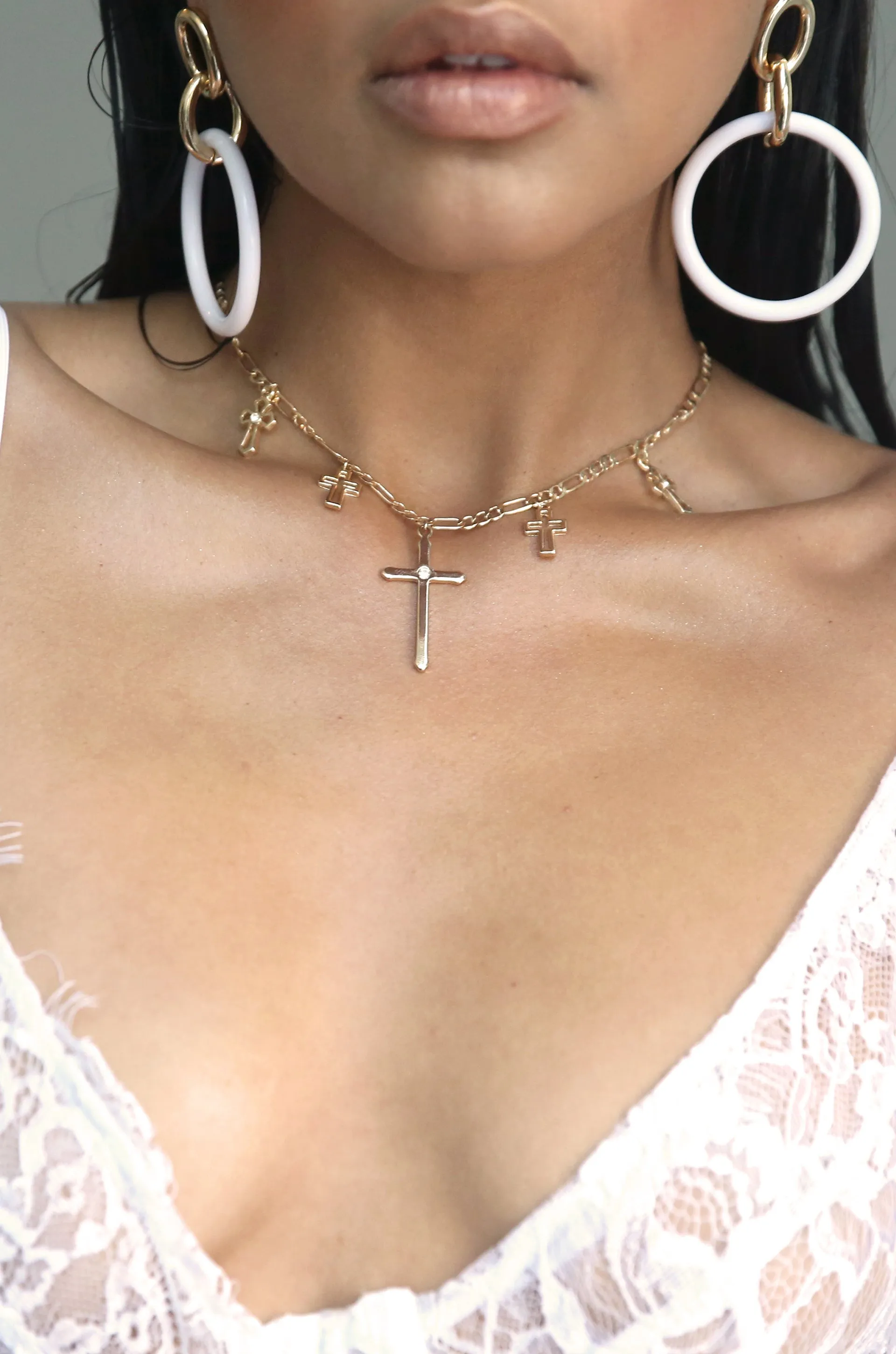 Multi Cross 18k Gold Plated Necklace
