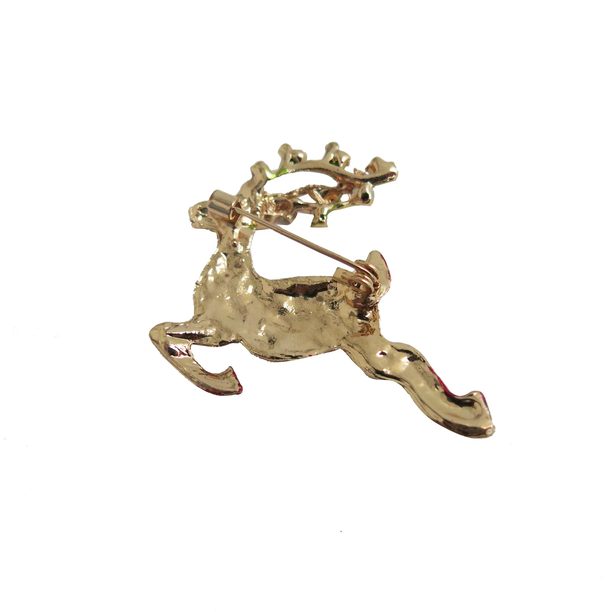 Multi-Stone Reindeer Brooch