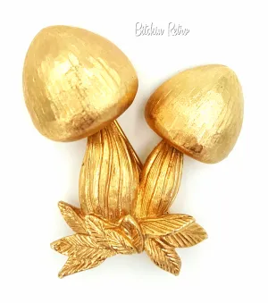 Napier Vintage Brooch 1970s Mushroom Retro Pin and Published Book Piece