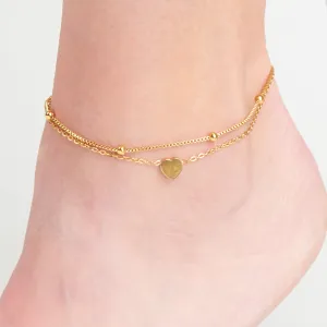 Narelle Waterproof Multi Row  Heart Anklet