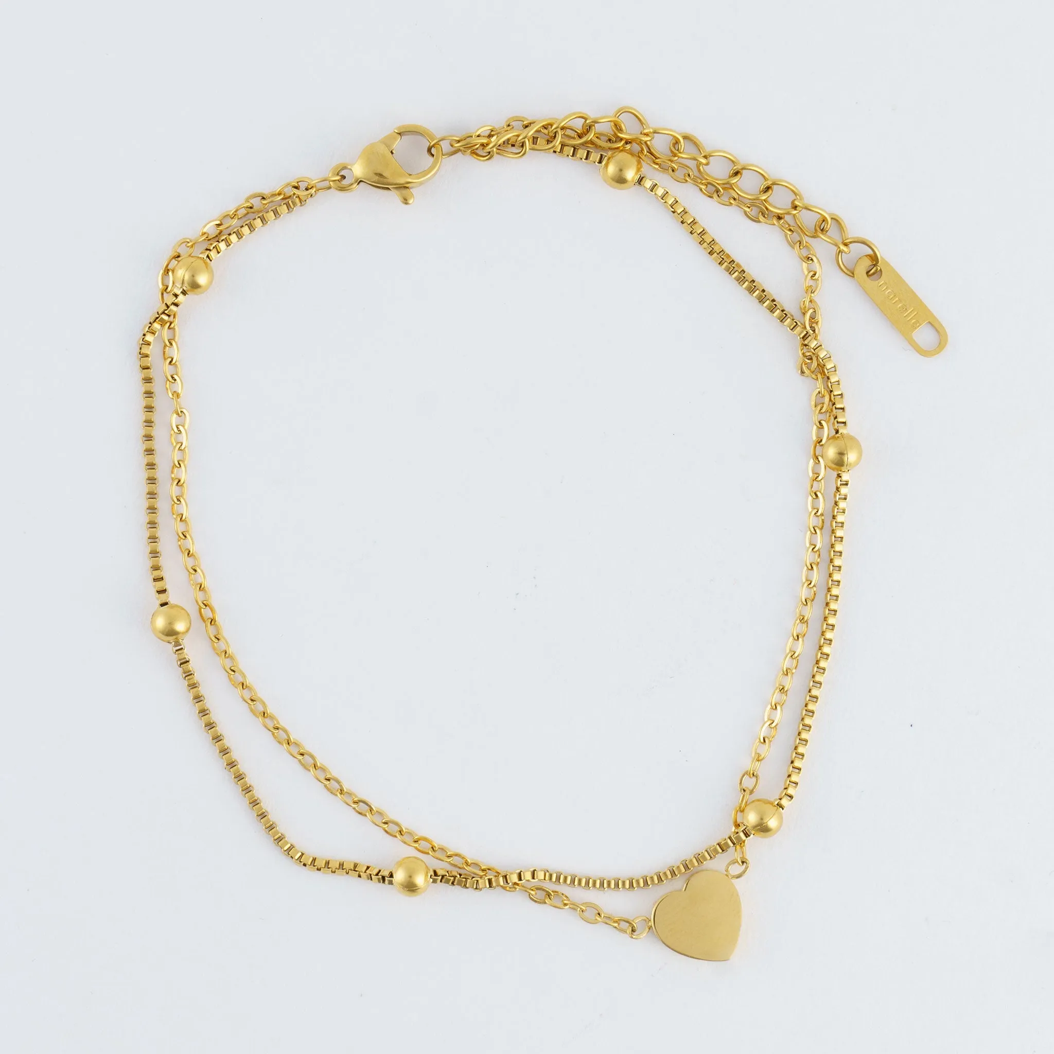 Narelle Waterproof Multi Row  Heart Anklet