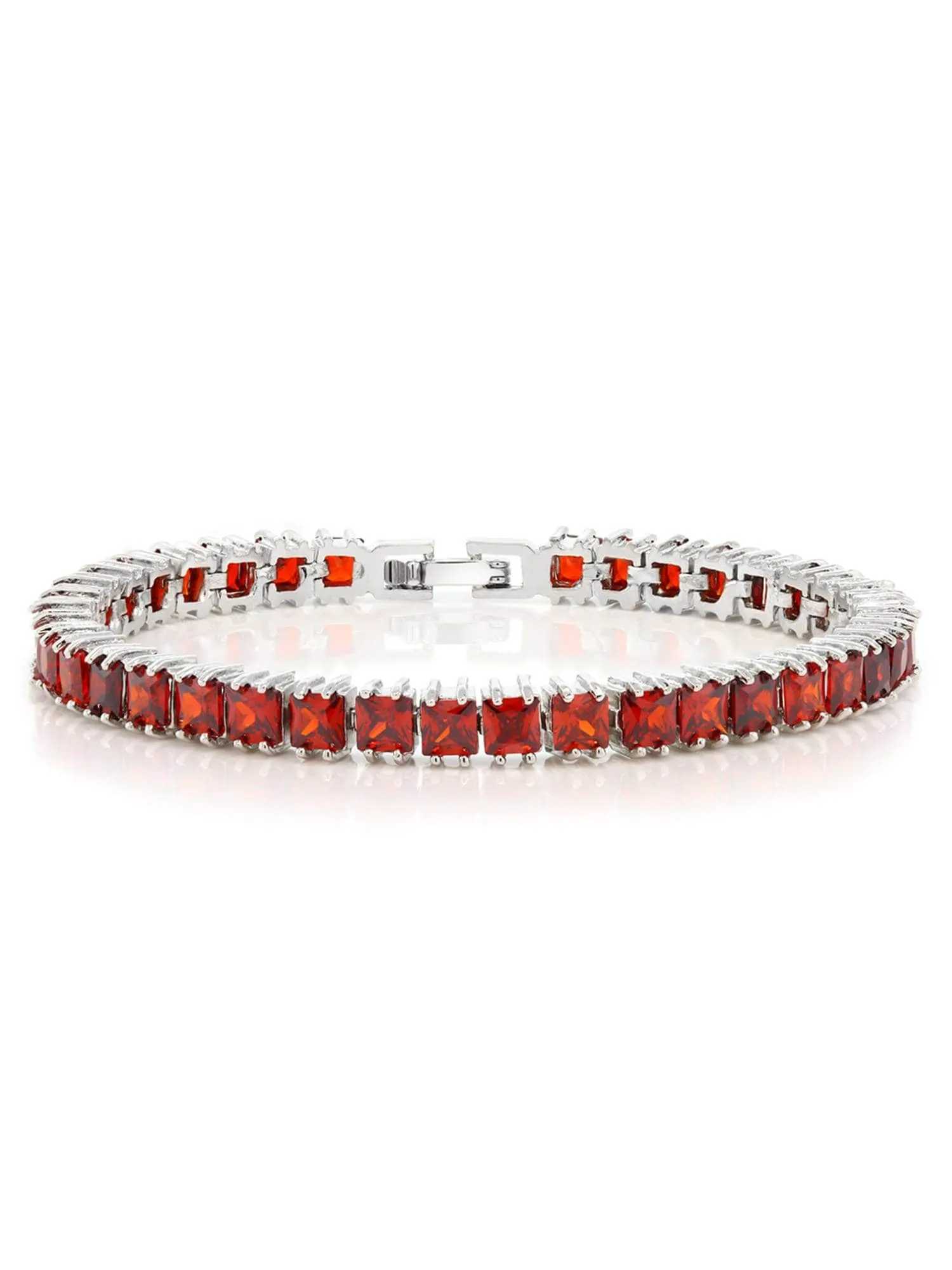 Natural Citrine 925 Sterling Silver Tennis Bracelet Jewelry