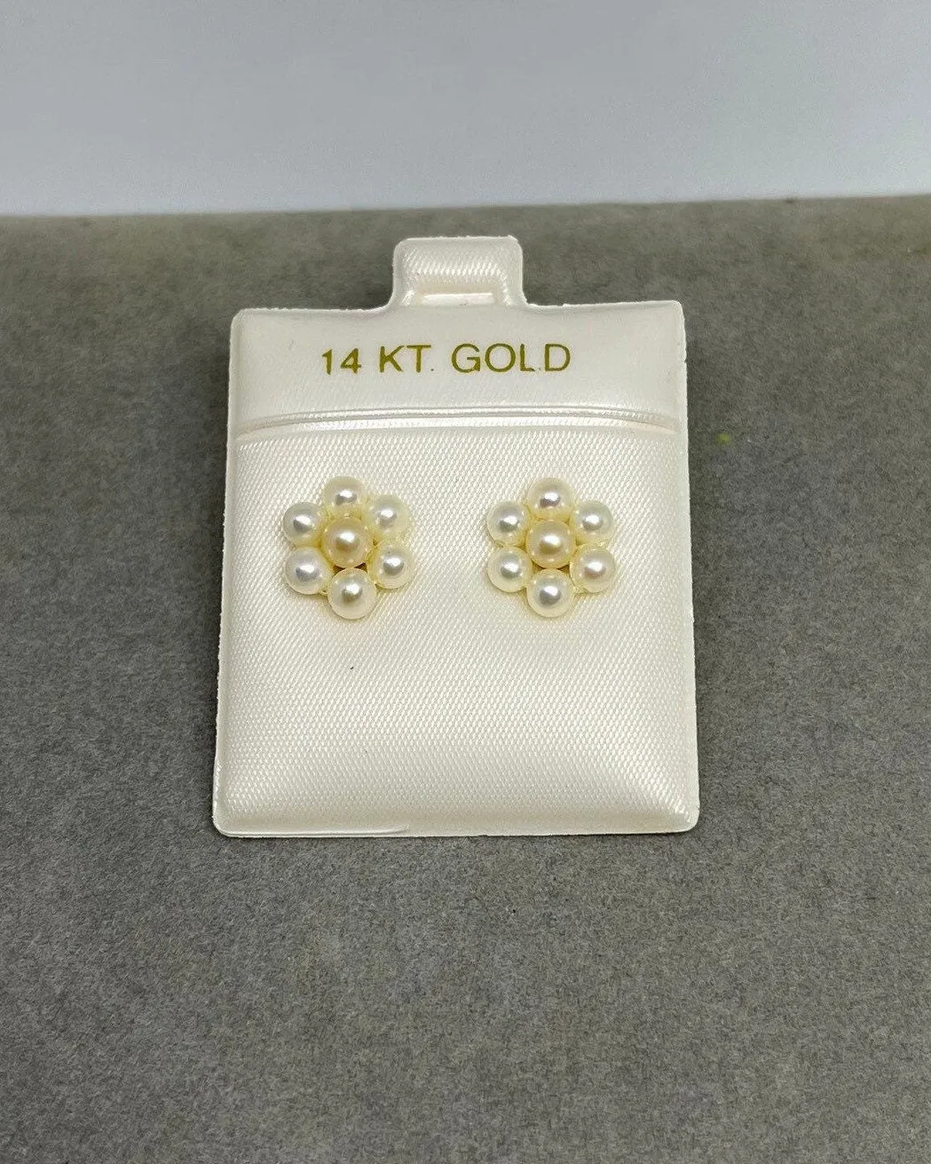 Natural Freshwater Pearl Cluster 14k Yellow Gold Earrings