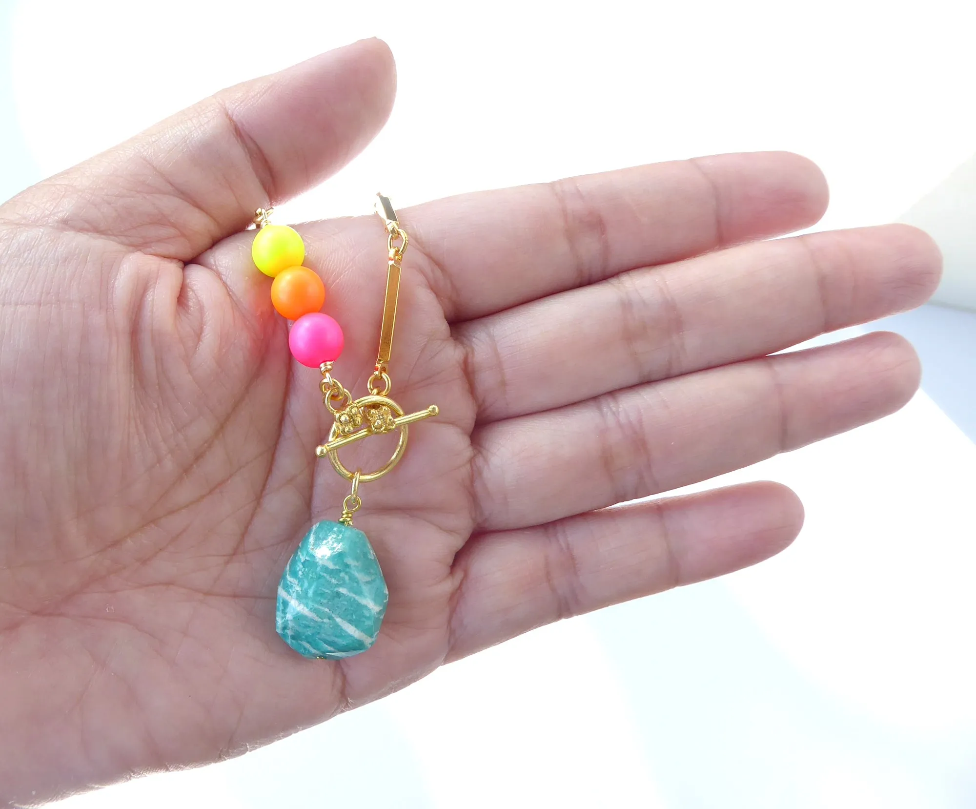 Neon pearl necklace