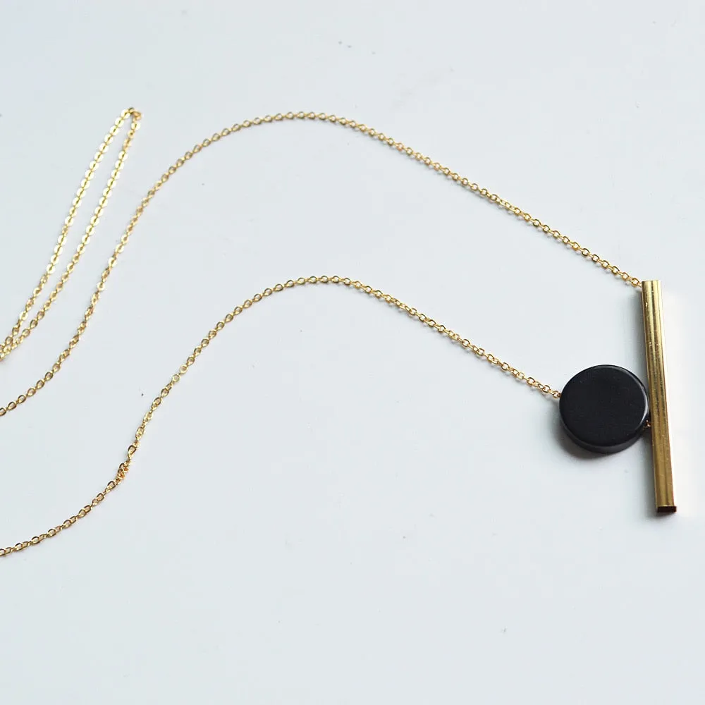 New Geometric Wooden Resin Long Chain