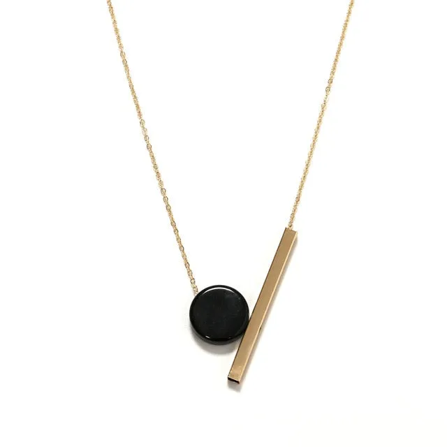 New Geometric Wooden Resin Long Chain