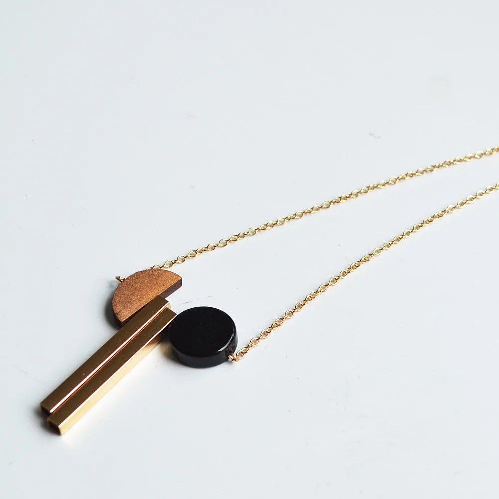 New Geometric Wooden Resin Long Chain