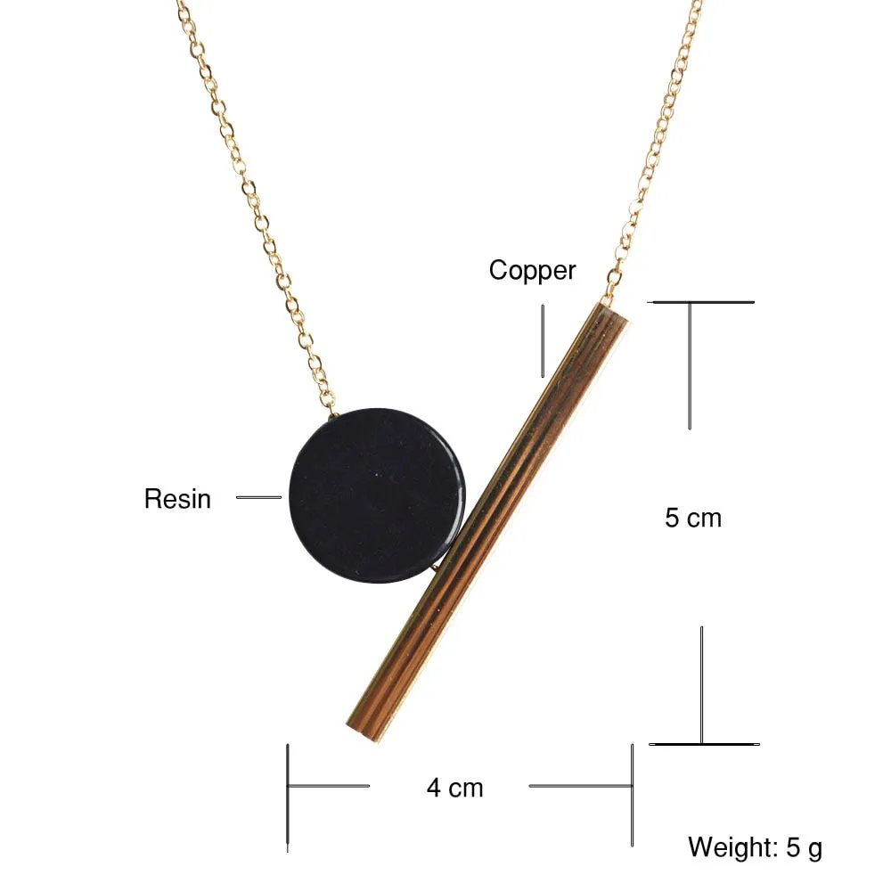 New Geometric Wooden Resin Long Chain