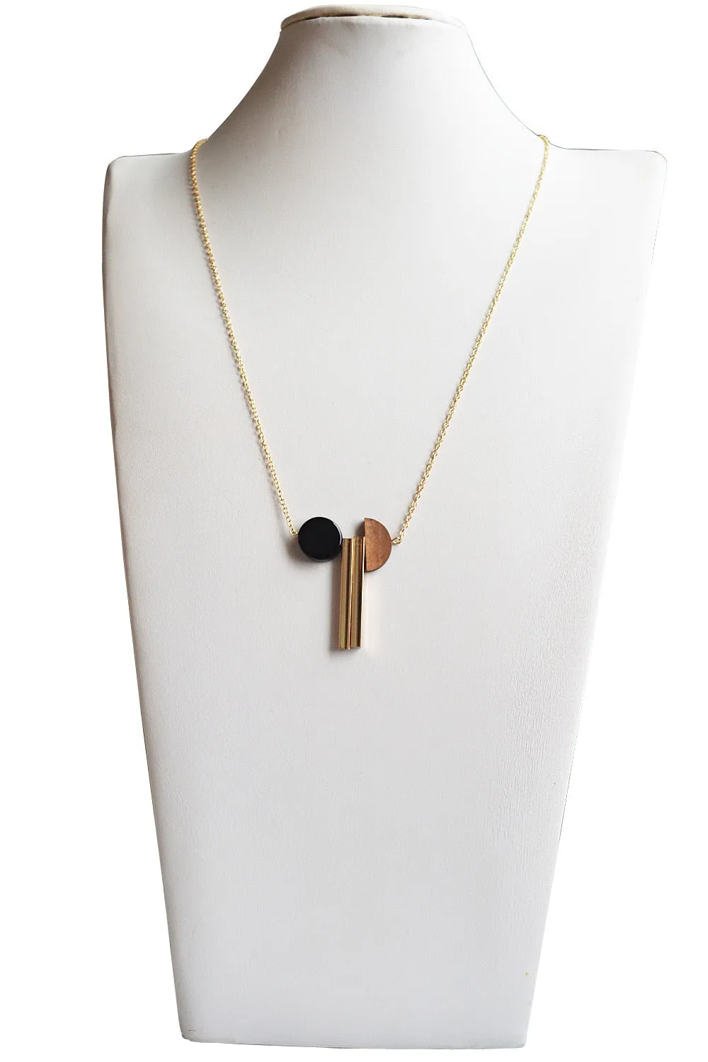 New Geometric Wooden Resin Long Chain