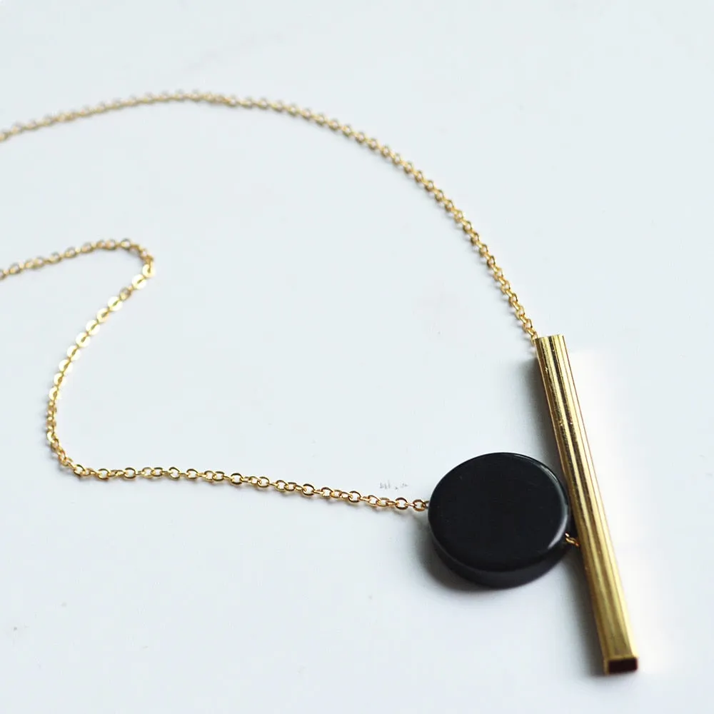 New Geometric Wooden Resin Long Chain